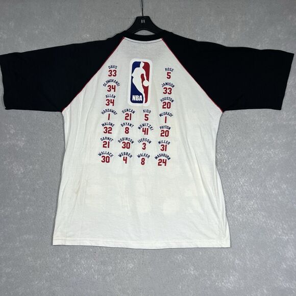 Vintage NBA All Teams T-Shirt Men’s 2XL Black/ White ALLSTARS Double Sided Tee - Picture 8 of 12